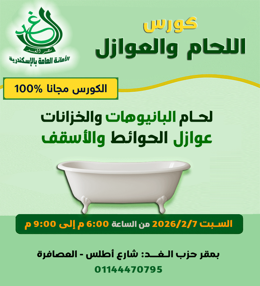 «حزب الغد» بالإسكندرية يُطلق دورة تدريبية مجانية لتعليم «اللحام والعوازل» لتأهيل الشباب لسوق العمل